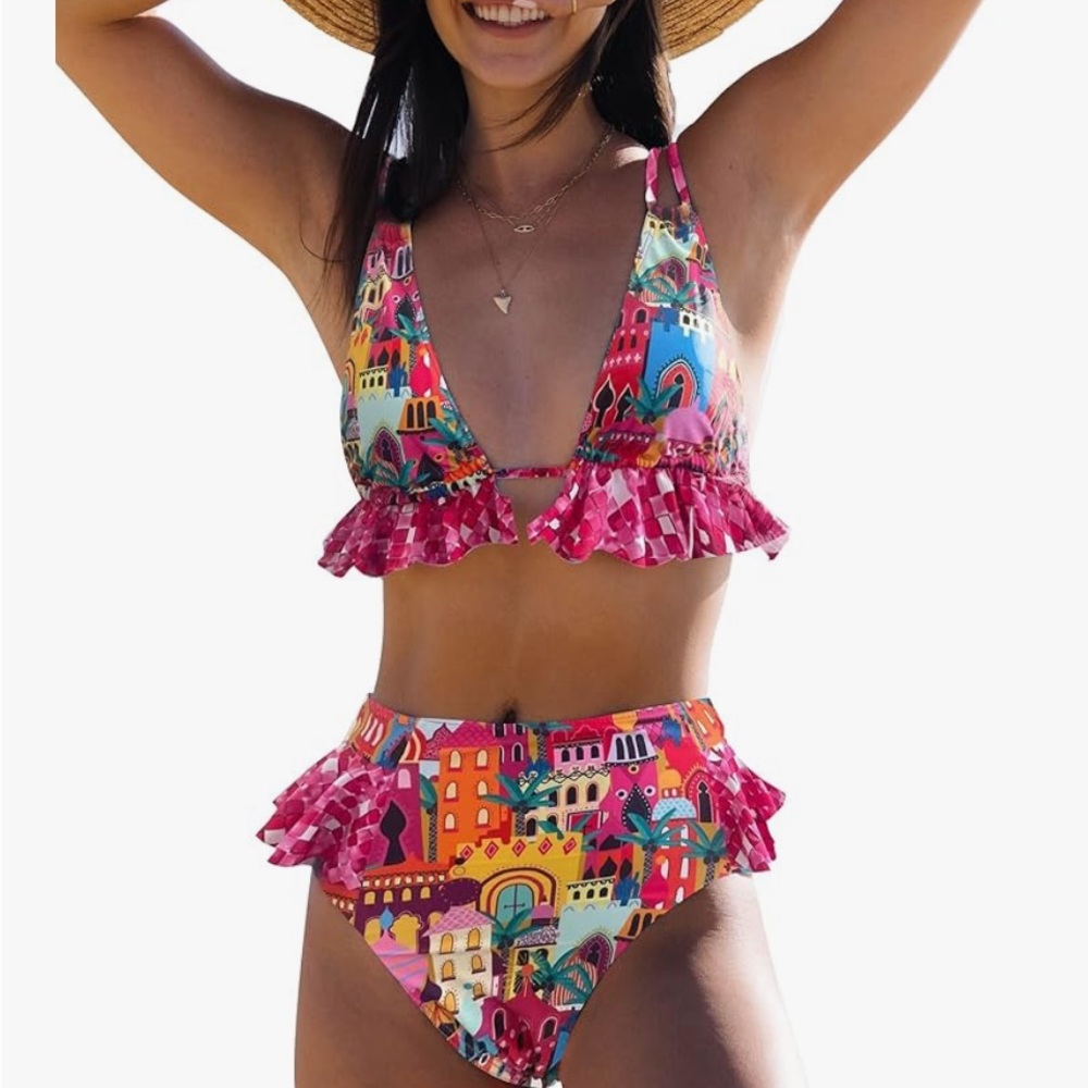 Colorful Patterned Bikini Set Medium - Picture 3 of 7